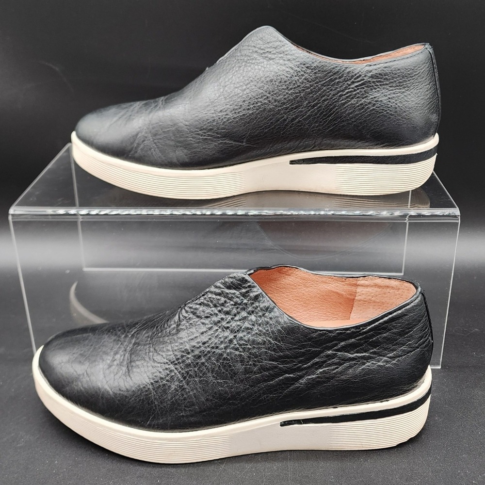 Gentle Souls 7.5 Black Halden Leather Slip On Platform Sneaker Loafer Shoe
